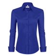 thumbnail image 1 of Camisas con botones para mujer Siliteelon de manga larga, color azul real, 1 of 5