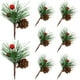thumbnail image 1 of 10 Uds. De tallos de conos de pino de frutos rojos navideños, selecciones de Navidad para coronas y árboles de Navidad, 1 of 6