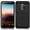 Black, variant on Alcatel A30 Plus / A30 Fierce 2017 / REVVL / Walters / 5049W Hybrid Metal Brushed Shockproof Tough Case Cover