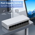 thumbnail image 6 of 8 Port Networking Switcher 1000Mbps RJ45 Adapter Internet Splitter Ethernet Intelligent Switcher for Router, 6 of 9