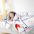thumbnail image 3 of jejeloiu Ice Hockey Full Size Comforter Sets,Sport Theme Bedding Comforter Set,White Blue Red Bedding Sets For Boys Kids,Breathable Home Decor Reversible,3 Pieces, 3 of 8
