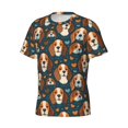 thumbnail image 5 of Vsdgher Cute Puppy Print Men's Dry Fit Mesh Athletic Shirts Moisture Wicking Tennis T-Shirt Tops, 5 of 9