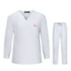 thumbnail image 1 of Conjuntos de uniformes médicos, top y pantalones suaves y cómodos, uniforme de enfermera, ropa de trabajo para spa Blanco, 1 of 9