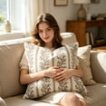 thumbnail image 5 of Double Sided Vintage Floral Striped Throw Pillow Covers 45x45CM Farmhouse Botanical Printed Square Cushion Case Decorative Couch Sofa Bed Home Living Room Indoor Decor Accessory, 5 of 5