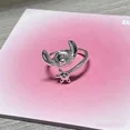 thumbnail image 5 of Anillo de Disney Anime Lilo & Stitch de plata 925 con dibujos animados de Stitch y Mickey, anillos ajustables, juguetes kawaii para niños, joyas para mujer, regalos de Navidad, 5 of 5