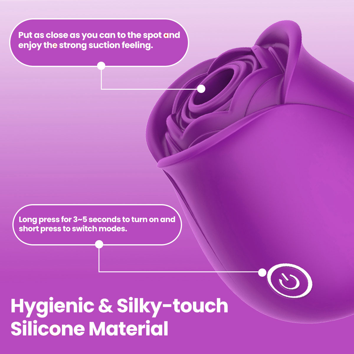 Madiva Rose Toy, Rose Vibrators for Women, Clitoral G Spot Vibrators Adult Toys for Female, Partner Toys for Lovers, Purple