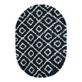 thumbnail image 3 of Unique Loom Trellis Shag Collection Area Rug - Ruth (4' x 6' Oval Black and White/Ivory), 3 of 12