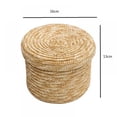 thumbnail image 2 of Wheat Grass Basket with Lid  Small  Wicker Woven Baskets  Little Handmade Rattan Storage Basket Box for Shelf  Home  Bathroom Decor, 2 of 8