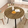 thumbnail image 5 of PAPROOS 35" Round Dining Table for 4, Kitchen Table, Dining Room Table with Thickened Wooden Tabletop and Metal Legs, Small Dining Table for kitchen, Breakfast Nook, Brown (only table), 5 of 9