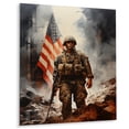thumbnail image 2 of Designart "Soldiers Silent II" Army Metal Art Living Room, 2 of 5