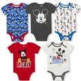 thumbnail image 6 of Disney Boy's 5-Pack Mickey Mouse Short Sleeve Bodysuit Onesies, 6 of 11