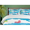 thumbnail image 4 of Ambesonne Spring Duvet Cover Set, Clouds Butterfly Summer, 2-Calking, Sky Blue White, 4 of 6