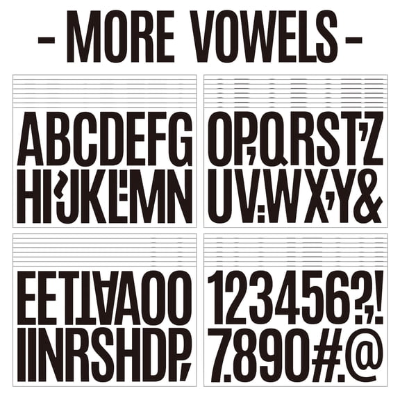 552 Pcs 3 Inch Self-Adhesive Vinyl Letter Sticker, Alphabet Numbers for Mailbox, Vehicle & Signs, Black