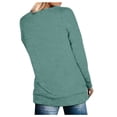 thumbnail image 6 of Scyoekwg Women's Plus Size Tops Round Neck Pleated Tunic Shirts Long Sleeve Solid Color Dressy Casual Blouse Lightweight Tops for Women Trendy Loose Tshirt Blouses (Green,XXXL), 6 of 6