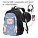 thumbnail image 2 of Balery Cute Pig Flowers Mochila con carga USB para hombre y mujer - Mochila impermeable y antirrobo para laptop con puerto USB para viajes, trabajo, 2 of 7