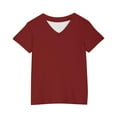thumbnail image 5 of GERsome Boys Girls V Neck Short Sleeve T Shirts Solid Color Cute Tops Casual Basic Summer Kids Tees Shirts Loose Fit Tunic Tops Comfy Blouses for Kids 3-14 Years, 5 of 5