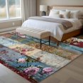 thumbnail image 5 of Vintage Flower Large Area Rugs for Bedroom Living Room, Soft Non Slip Carpet Bedside Rug, Retro Botanical Floral Wooden Rectangular Floor Cover Kitchen Accent Rug 5'x8' for Dining Room/Office, 5 of 9