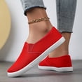 thumbnail image 4 of Womens Lightweight Canvas Slip On Sneakers Comfortable Non Slip Work Shoes Breathable Casual Dress Shoes, 4 of 7