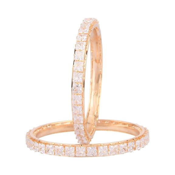 Efulgenz Cubic Zirconia CZ Crystal lndian Bangle Bracelet Set Jewelry for Women Girls, Size 2-4