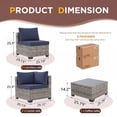 thumbnail image 6 of Omniberg 7 Pieces Outdoor Patio Furniture Sets, All Weather Outdoor Sectional Sofa PE Rattan Wicker Patio Conversation Set with Washable Cushions and Glass Coffee Table, Gray/Blue, 6 of 8