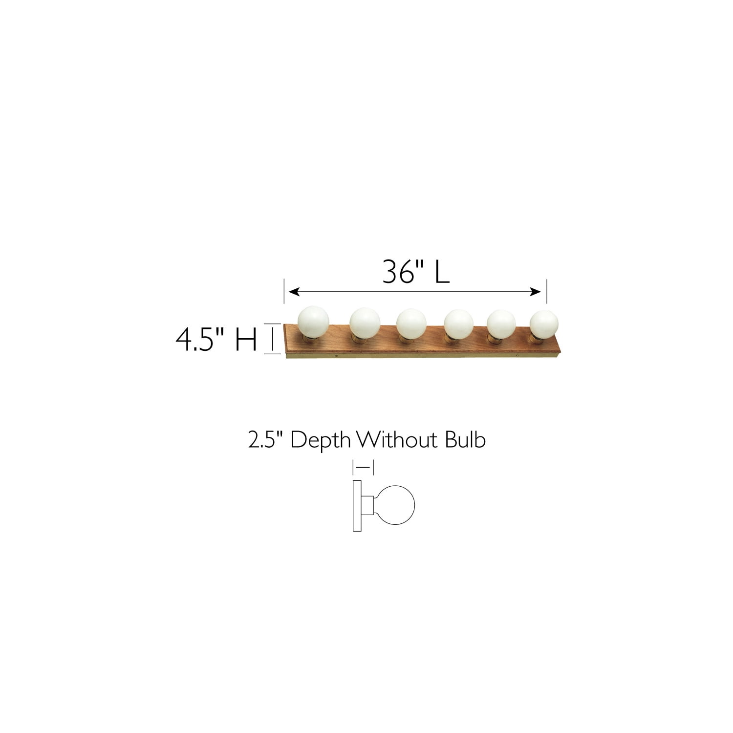 Design House WM350022 6-Light Vanity Strip Light Contemporary Dimmable for Bathroom, Bedroom, Makeup Vanity, Honey Oak
