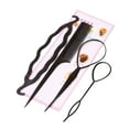 thumbnail image 3 of Xihbxyly Herramientas para Peinar El Cabello, Juego de 3 Piezas para Hacer Trenzas Francesas, Peine de Cola de Rata para Un Peinado Preciso, Herramienta Flexible para Bucles de Cabello para Peinados, 3 of 4