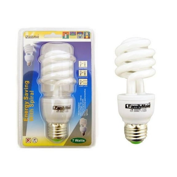 Familymaid 33640 7 watt Energy Saving Light with Spiral - Pack of 72