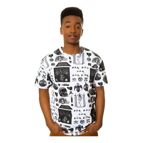 Crooks & Castles T-Shirt Graphique pour Hommes, Blanc, Petit