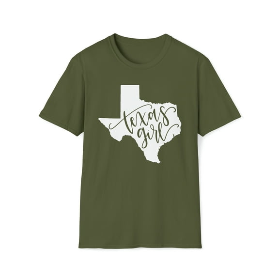 Texas Girl, Gildan Unisex Softstyle T-Shirt, State Map Graphic Tee, S-3XL