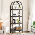 thumbnail image 3 of Tribesigns 4-Tier Open Bookshelf, 71" Industrial Arched Bookcase Storage Shelves with Metal Frame, 3 of 8