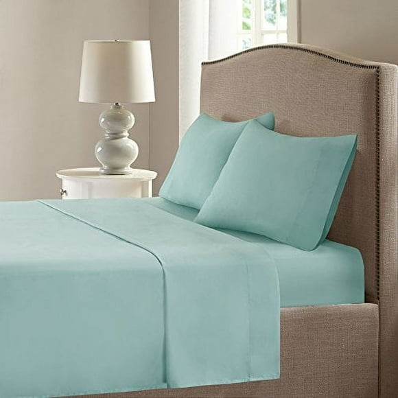 Comfort Spaces Coolmax Moisture Wicking Set Super Soft, Fade Resistant, 17" Deep Pocket, All Around Elastic Warm Weather Cooling Sheets For Night Sweats, Full, Aqua 4 Piece