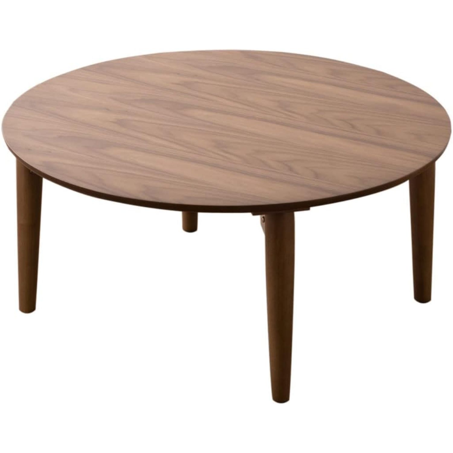 XINiHoXe Wood Folding Coffee Table Round (25.6") Walnut, Floor Sitting