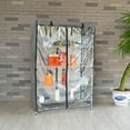 thumbnail image 4 of Waterproof Shelf Cover, 600D Heavy Duty Wire Shelving Unit Cover with Zipper and See Through Panel - Grey, 4 of 5
