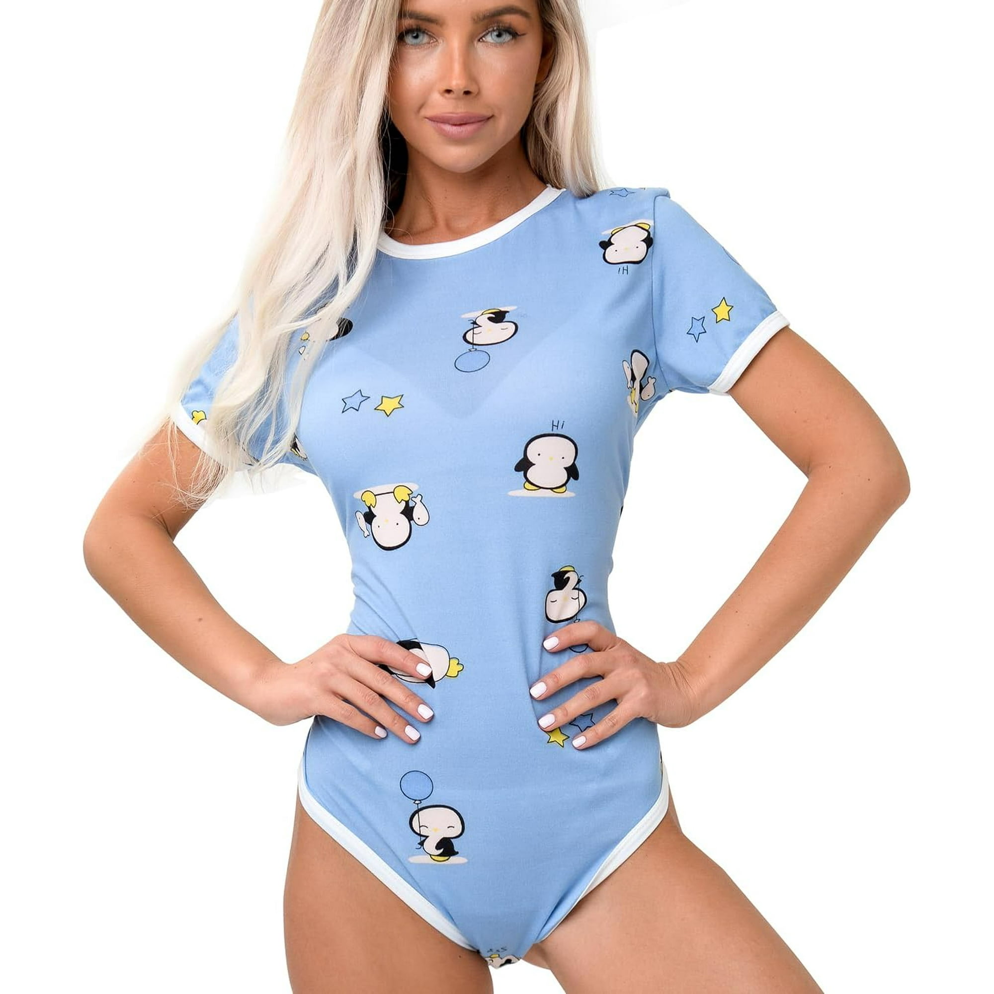 ve Curve Onesie Adult Cute Pajama Set Adult Onesie Pajamas Plus Size Onesie Womens Pajamas Cute Bodysuit S XL Penguin Small