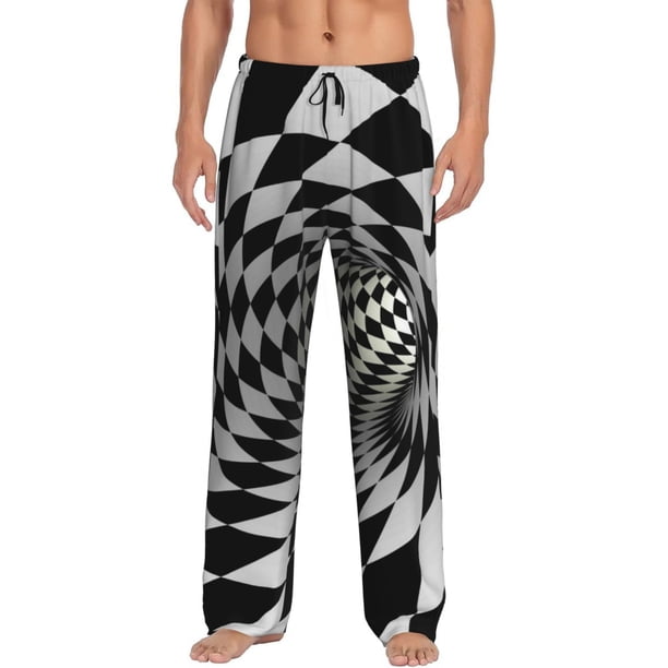 Balery 3D Vortex Illusion Pantalones de pijama para hombre, pijama ultraligero, pantalón de descanso-Medium