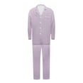 thumbnail image 2 of Meichang Silk Satin Pajamas Set Family Matching Set Soft Long Sleeve Sleepwear Button Down Loungewear 2 Piece Pj Set Matching Christmas Pajamas for Family, 2 of 4