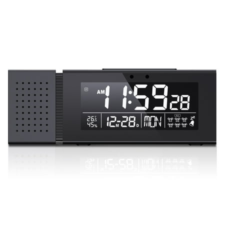 

LED Screen Clock Digital Temperature Humidity Meter Household Supplies Black
