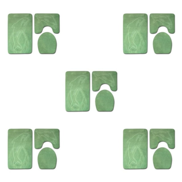 Ruiboury 3piece Non-Slip Bathroom Mat Set Easy To Clean Comfortable And Eco-friendly Non-Slip Chenille Bath Rug Polyester PJ210611-B003 5Set