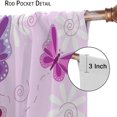 thumbnail image 6 of Butterfly Curtains Spring Flowers Pink Trees Butterfly Print Living Room Curtains for Boys Girls Teenagers Bedroom Blackout Curtains 52x84 Inches, 6 of 6