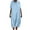 Blue, variant on Summer Fashion Dresses for Womens 2025 Plus Size Solid Color Lapel Doll Tie Pocket Loose Casual Cotton And Linen Dress