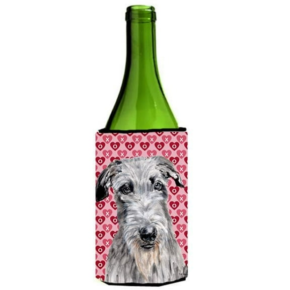 Scottish Deerhound Hearts And Love Wine bottle sleeve Hugger 24 Oz.