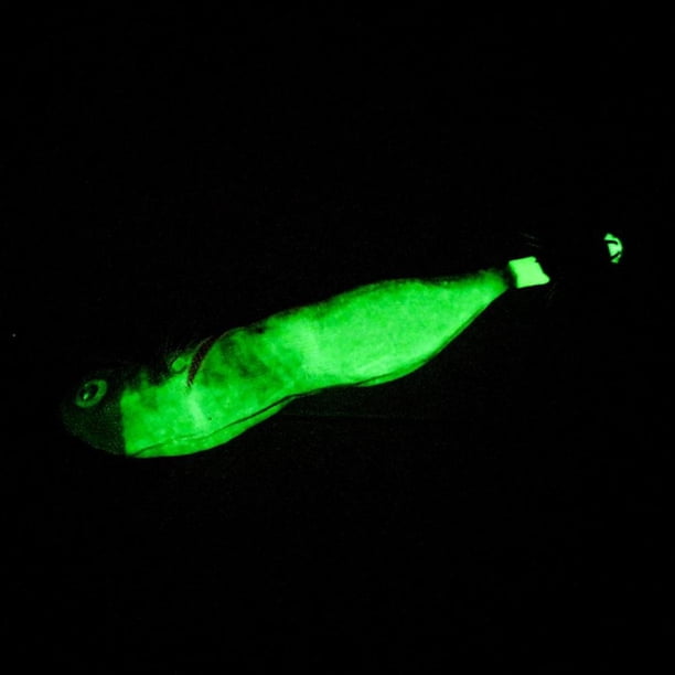 Señuelos de pesca con anzuelo de anzuelos de calamar con cebo de camarón de madera luminosa LED de 103mm (rosa)