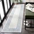 thumbnail image 2 of SAFAVIEH Machine Washable Rug Indoor/Outdoor Bermuda Collection - Bermuda Zoey Floral Bordered Indoor/Outdoor Runner Rug Ivory/Light Blue, 2' x 8', 2 of 5