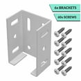 thumbnail image 6 of OHIY Heavy Duty, Aluminum Fence Brackets, Rail Brackets for Vinyl Fence Posts, 6x Brackets 60x Screws, 6 of 6