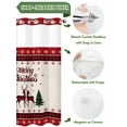 thumbnail image 5 of Ethnic Winter Deer Christmas Trees No Hooks Shower Curtain with Snap in Fabric Liner Set, Winter Snowflake on Linen Shower Curtains Waterproof Bathroom Curtain with See Through Top Window, 72x72 Inch, 5 of 6