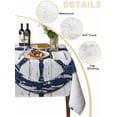 thumbnail image 2 of Navy Blue Coastal Table Cloth, Nautical Summer Rudder Vintage Waterproof Tablecloth for Rectangle Tables, Reusable Washable Fabric Table Cover for Restaurant Kitchen Dining Tables 60"x102", 2 of 6