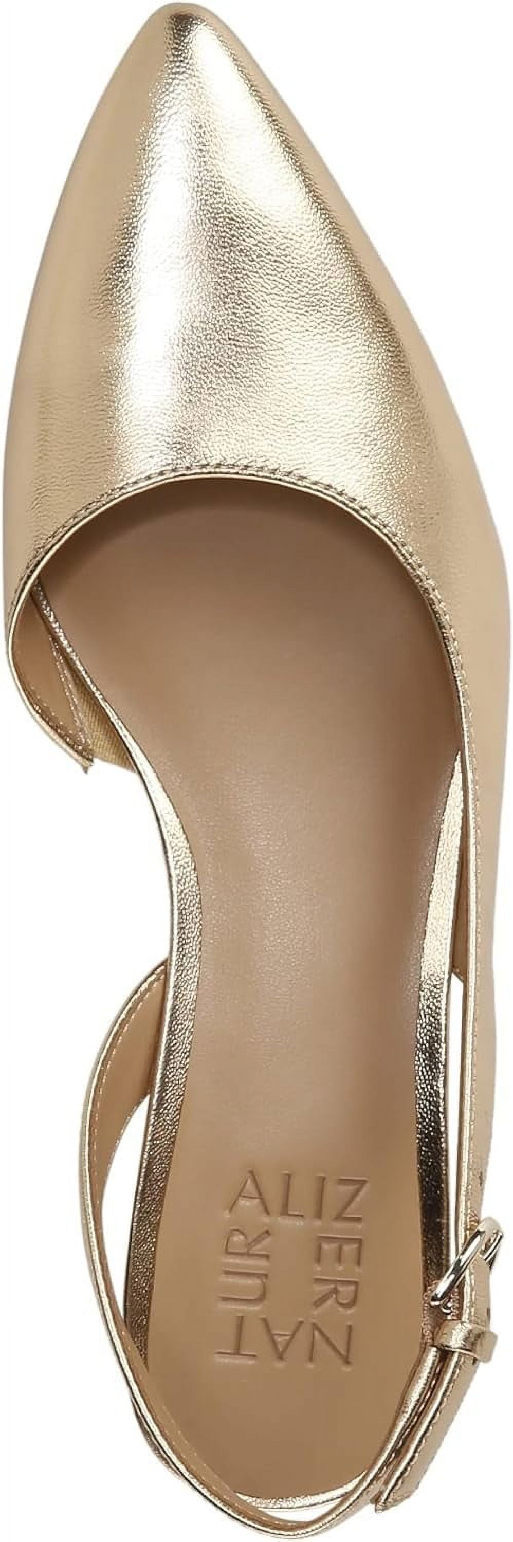 Naturalizer Women's Banks Slingback Pumps Dark Gold Lizard Leather