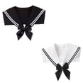 thumbnail image 4 of Stylish Black White Sailor Collar Detachable False Collar For Uniform Cosplay School Event Practical Polyester Yarn, 4 of 8