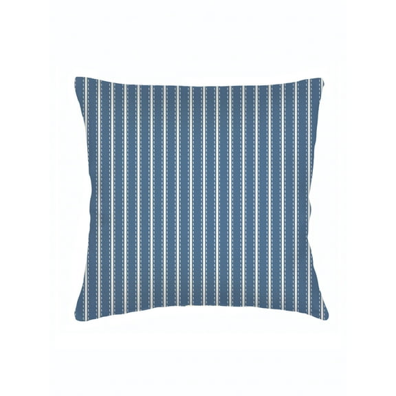 Navy Blue French Stripe Linen Euro Pillow 26x26 Down