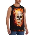 thumbnail image 2 of Balery Satanic Skull Camisetas sin mangas para hombre, absorbe la humedad y protege contra el mal olor.-Medium, 2 of 7
